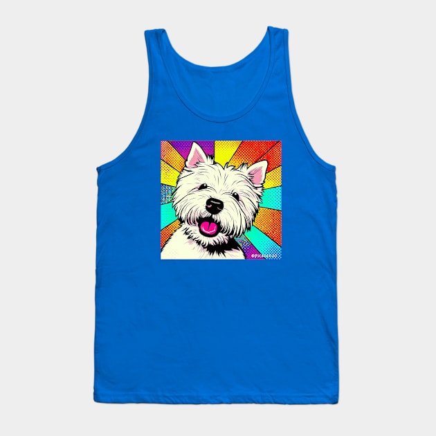 Westie Terrier Pop Art Tank Top by Sketchy